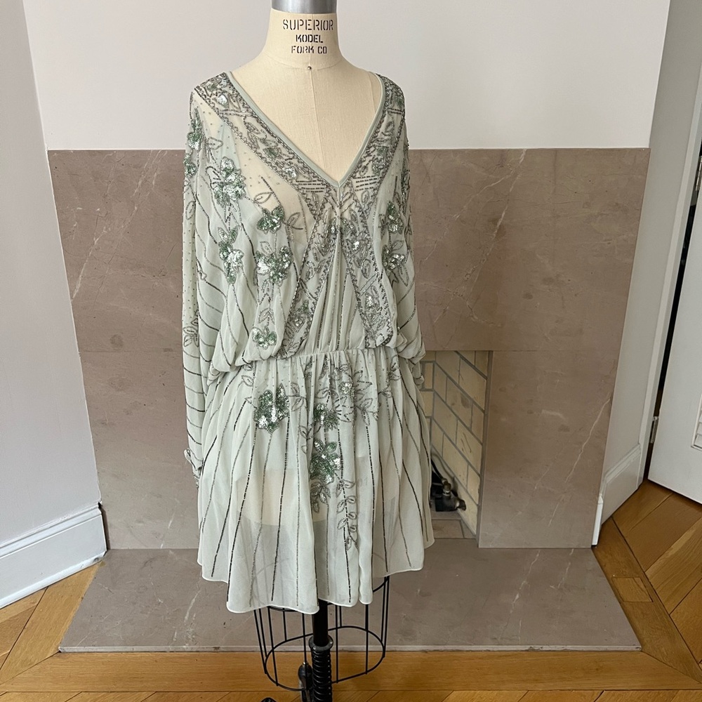 Embroidered V-Neck Dress